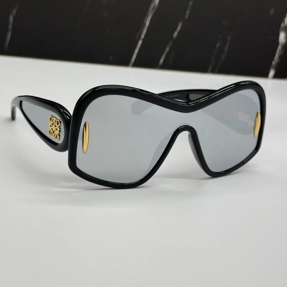 NEW LOEWE LW40131I 01C, SILVER BLACK UNISEX SUNGLASSES LOEWE
